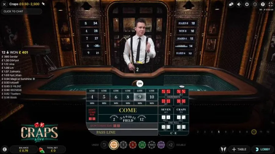 Craps Demo guide